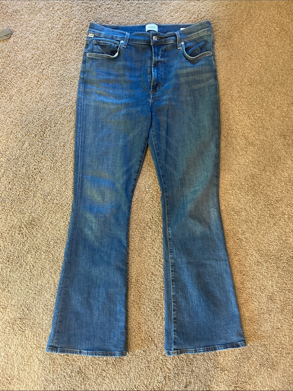 Citizens Of Humanity Blue Flare Wide Leg Jeans